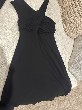 Susana Monaco Black One-Shoulder Twist Bodice Dress